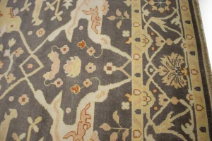 Muted Brown Floral 8X10 Oushak Oriental Rug