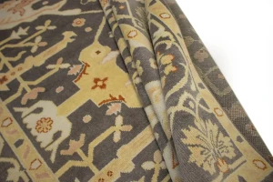 Muted Brown Floral 8X10 Oushak Oriental Rug