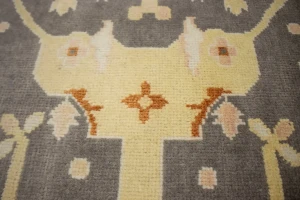 Muted Brown Floral 8X10 Oushak Oriental Rug