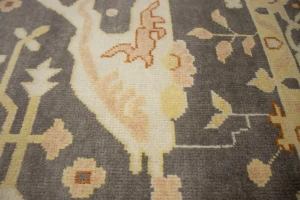 Muted Brown Floral 8X10 Oushak Oriental Rug