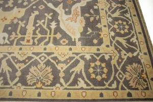 Muted Brown Floral 8X10 Oushak Oriental Rug