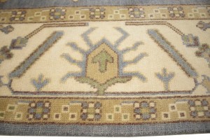 Gray Floral 9X12 Oushak Chobi Oriental Rug
