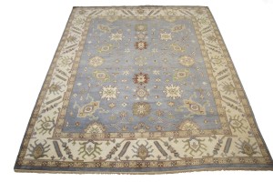 Gray Floral 9X12 Oushak Chobi Oriental Rug