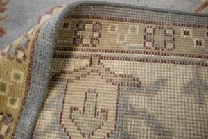 Gray Floral 9X12 Oushak Chobi Oriental Rug