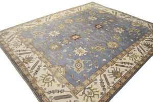 Gray Floral 9X12 Oushak Chobi Oriental Rug