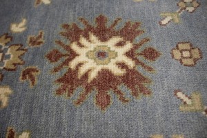 Gray Floral 9X12 Oushak Chobi Oriental Rug