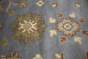 Gray Floral 9X12 Oushak Chobi Oriental Rug