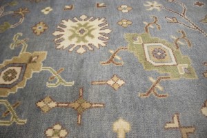 Gray Floral 9X12 Oushak Chobi Oriental Rug