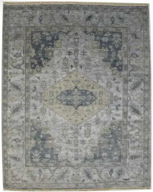 Slaye Gray Floral 8X10 Oushak Chobi Oriental Rug