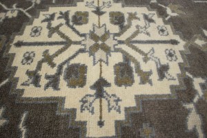 Brown Floral Casual 8X10 Oushak Chobi Oriental Rug