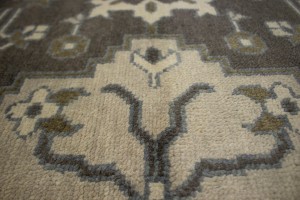 Brown Floral Casual 8X10 Oushak Chobi Oriental Rug