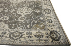 Brown Floral Casual 8X10 Oushak Chobi Oriental Rug