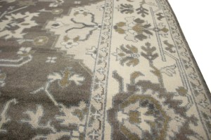 Brown Floral Casual 8X10 Oushak Chobi Oriental Rug