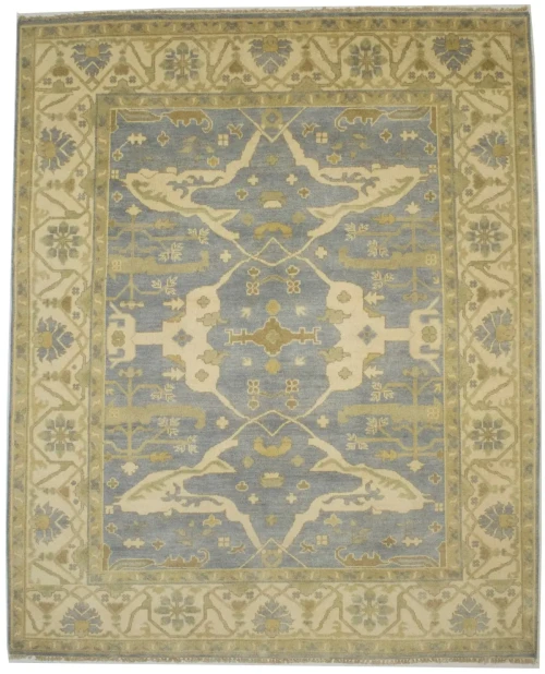 Gray Floral 8X10 Oushak Oriental Rug