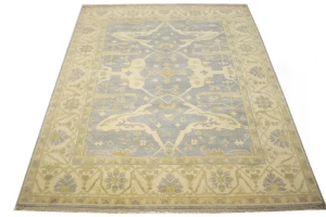 Gray Floral 8X10 Oushak Oriental Rug