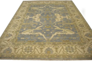 Gray Floral 8X10 Oushak Oriental Rug