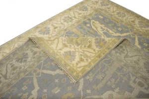 Gray Floral 8X10 Oushak Oriental Rug