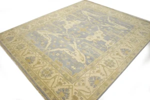 Gray Floral 8X10 Oushak Oriental Rug