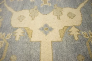 Gray Floral 8X10 Oushak Oriental Rug