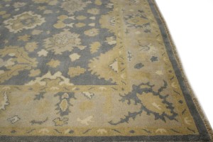 Gray Floral 8X10 Oushak Chobi Oriental Rug