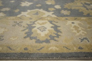 Gray Floral 8X10 Oushak Chobi Oriental Rug