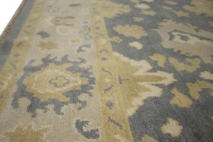 Gray Floral 8X10 Oushak Chobi Oriental Rug