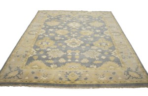 Gray Floral 8X10 Oushak Chobi Oriental Rug