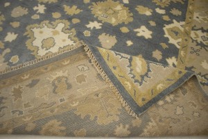 Gray Floral 8X10 Oushak Chobi Oriental Rug