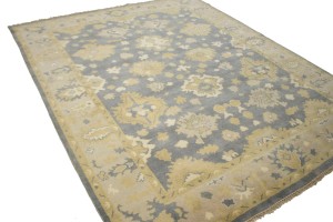 Gray Floral 8X10 Oushak Chobi Oriental Rug