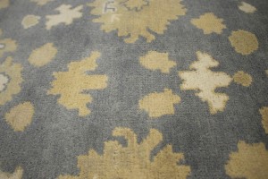 Gray Floral 8X10 Oushak Chobi Oriental Rug