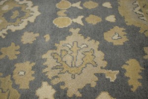 Gray Floral 8X10 Oushak Chobi Oriental Rug