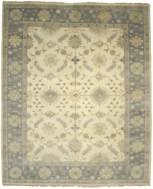 Floral Traditional Cream 8X10 Oushak Chobi Oriental Rug