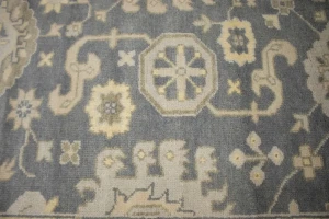 Gray Floral 8X10 Oushak Chobi Oriental Rug