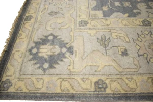 Gray Floral 8X10 Oushak Chobi Oriental Rug