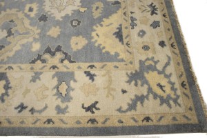 Gray Floral 9X12 Oushak Chobi Oriental Rug