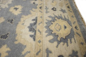 Gray Floral 9X12 Oushak Chobi Oriental Rug