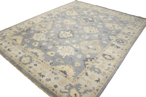 Gray Floral 9X12 Oushak Chobi Oriental Rug