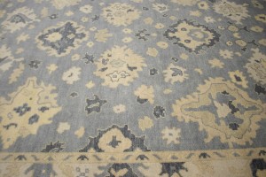 Gray Floral 9X12 Oushak Chobi Oriental Rug