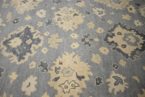 Gray Floral 9X12 Oushak Chobi Oriental Rug