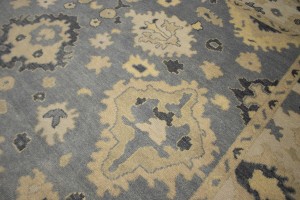 Gray Floral 9X12 Oushak Chobi Oriental Rug