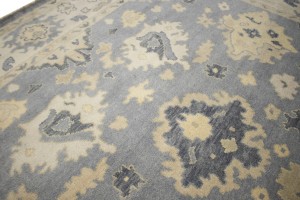 Gray Floral 9X12 Oushak Chobi Oriental Rug