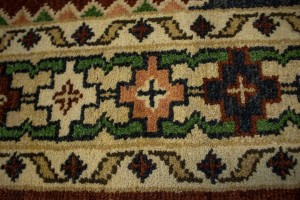 Rusty Brown Geometric 5X8 Indo-Yalameh Oriental Rug