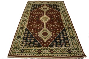 Rusty Brown Geometric 5X8 Indo-Yalameh Oriental Rug