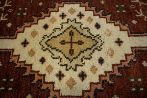 Rusty Brown Geometric 5X8 Indo-Yalameh Oriental Rug