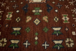 Rusty Brown Geometric 5X8 Indo-Yalameh Oriental Rug