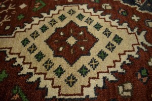 Rusty Brown Geometric 5X8 Indo-Yalameh Oriental Rug