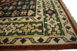 Rusty Brown Geometric 5X8 Indo-Yalameh Oriental Rug