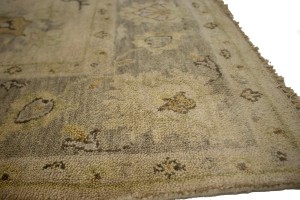 Beige Floral 5'7X8'7 Muted Oushak Chobi Oriental Rug