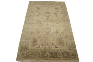 Beige Floral 5'7X8'7 Muted Oushak Chobi Oriental Rug
