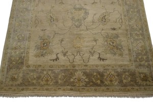Beige Floral 5'7X8'7 Muted Oushak Chobi Oriental Rug